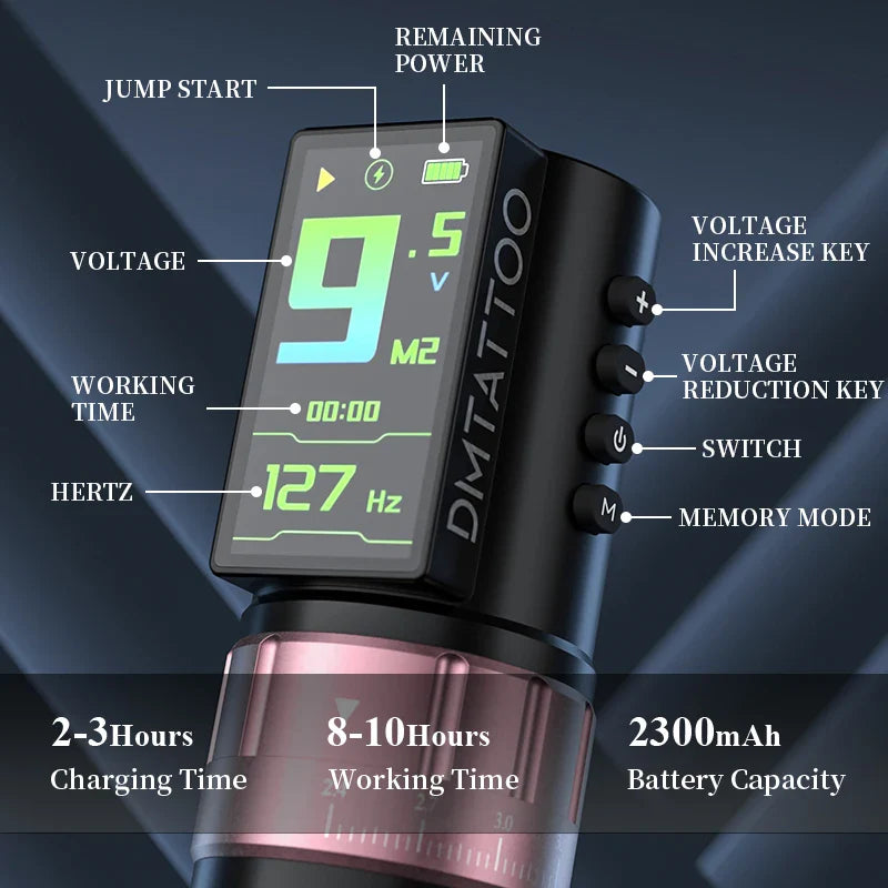 DM Venom Wireless Adjustable Stroke Tattoo Machine With 2300mAh Battery