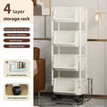 5-tier Storage Rack Storage Cart Bookshelf - Mobile Storage Rack with Wheels for Living Room Bedroom Dormitory Book Storage Rack