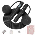 Cordless Jump Rope with Counter Weighted Ball Large LCD Display Skipping Rope for Women Adults Home Gym