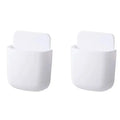 2PCS Wall Mounted Storage Box Household Living Room Conditioner Remote Control Bedside Phone Storage Holder Organizer Box1p2026