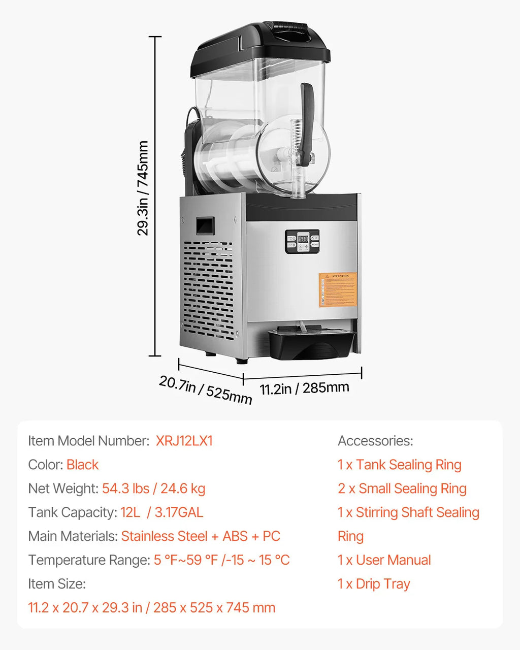 VEVOR SucceBuy Commercial Slushy Machine For Restaurants And Parties