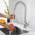Brushed Nickle  Kitchen Faucet Pull Out Stainless Steel Black Kitchen Mixed Tap Kitchen Sink Tap