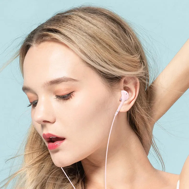 3.5mm Wired Headphones In Ear Headset Wired Earphones with Microphone Stereo Earbuds Sports for Samsung Huawei Xiaomi Phones MP3