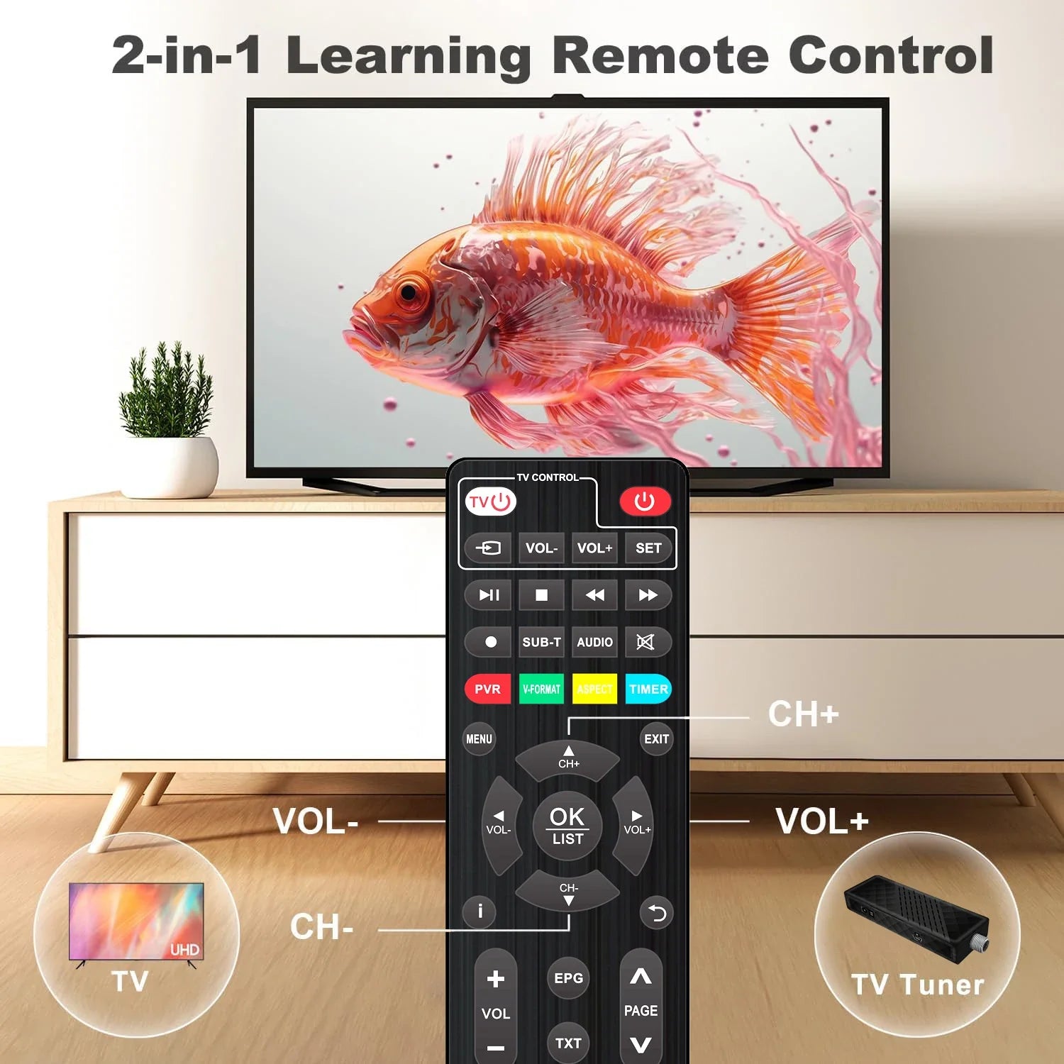 DLUXURY Digital Converter Box for TV, Mini ATSC Tuner [Hidden Behind TV], Watch & Record Free Over-The-Air Channels