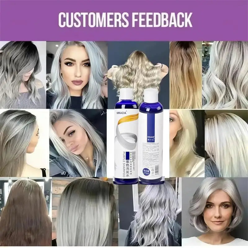Color Fixing Hair Dye Shampoo to Cover Gray Hair Fade Yellow After Bleach Hair Shampoo Non-irritating Purple Shampoo for Blonde