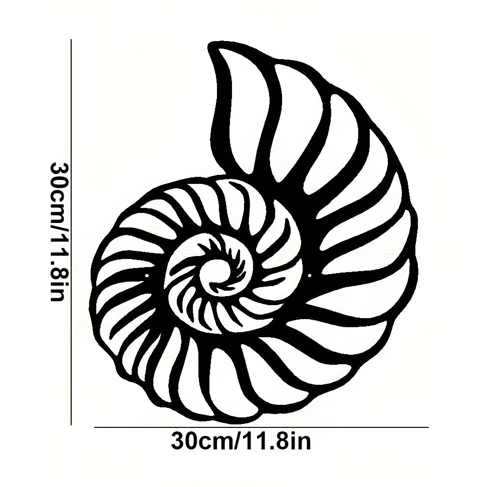 1pc Nautilus Shell Coastal Beach Metal Wall Art, Metal Wall Art Interior Decoration, Home Wall Hangings