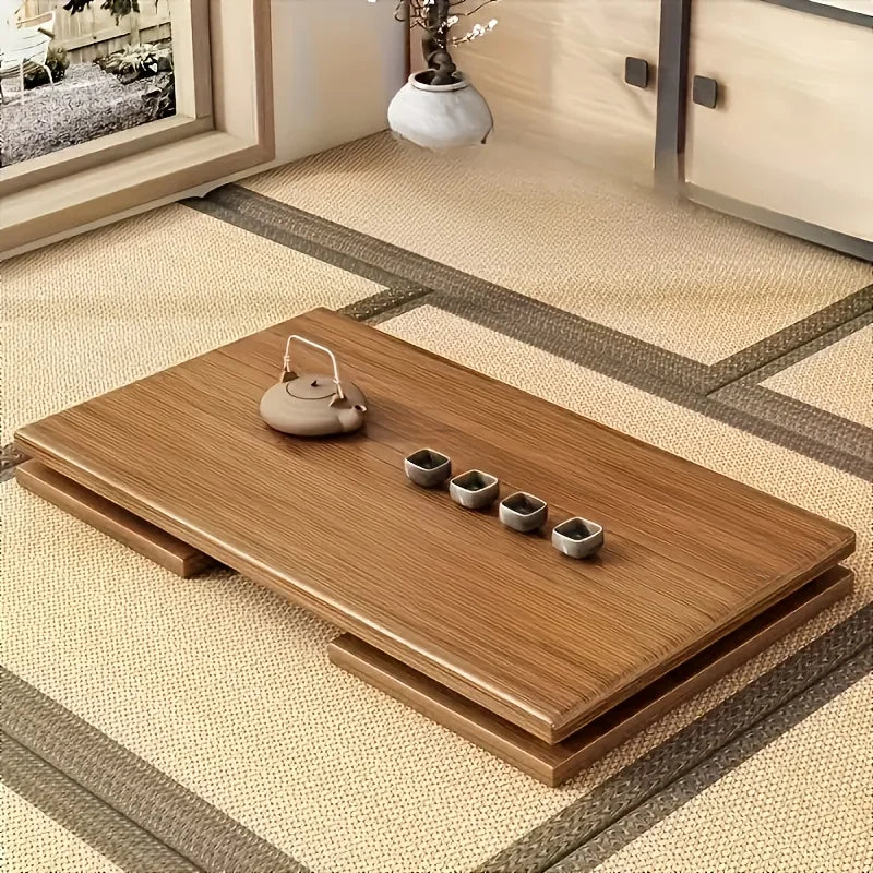 Versatile Bamboo Folding Table - Japanese Style, Perfect for Bedroom & Study, Durable Low-Rise Design with Smooth Finish