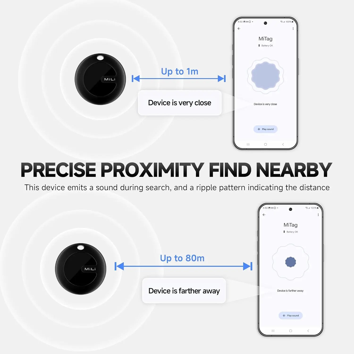 MiLi Google Find My Gps Tracker Android Bluetooth Smart Activity Trackers Wearable Devices Android Airtag Waterproof Smart