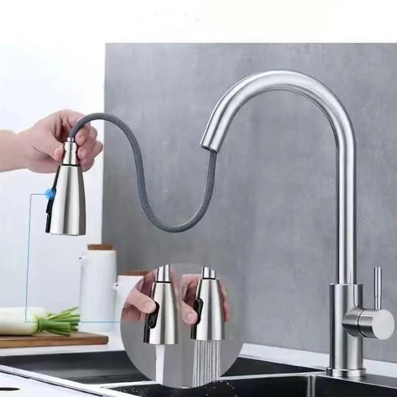 Stainless Steel  Kitchen Faucet Pull Out Brushed Nickle Black Kitchen Mixed Tap Kitchen Sink Tap
