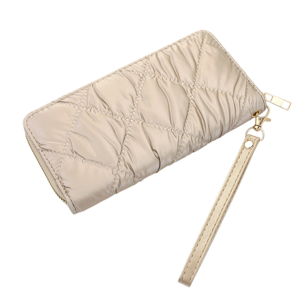 Shiny Faux Leather Padded Wallet with Wristlet