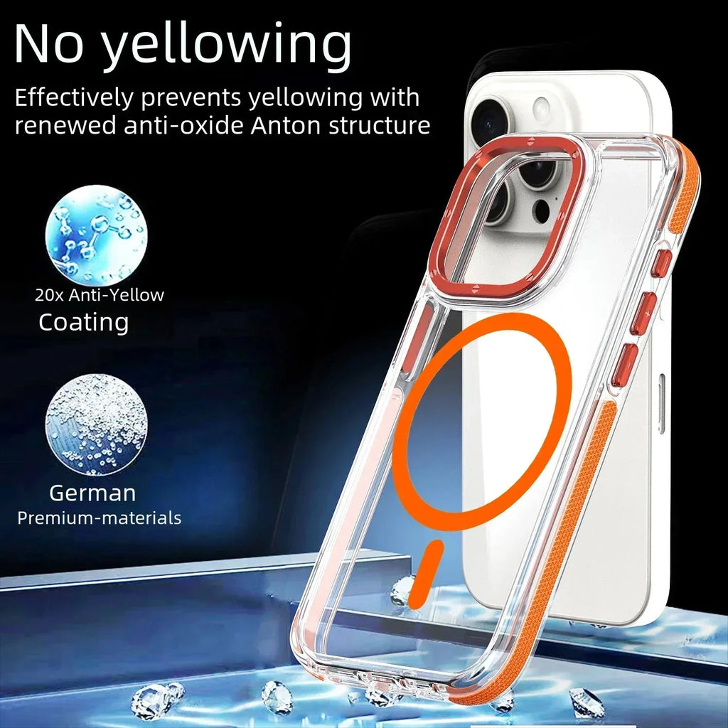 Shockproof wireless  Magsafe Clear Case For iPhone 17.