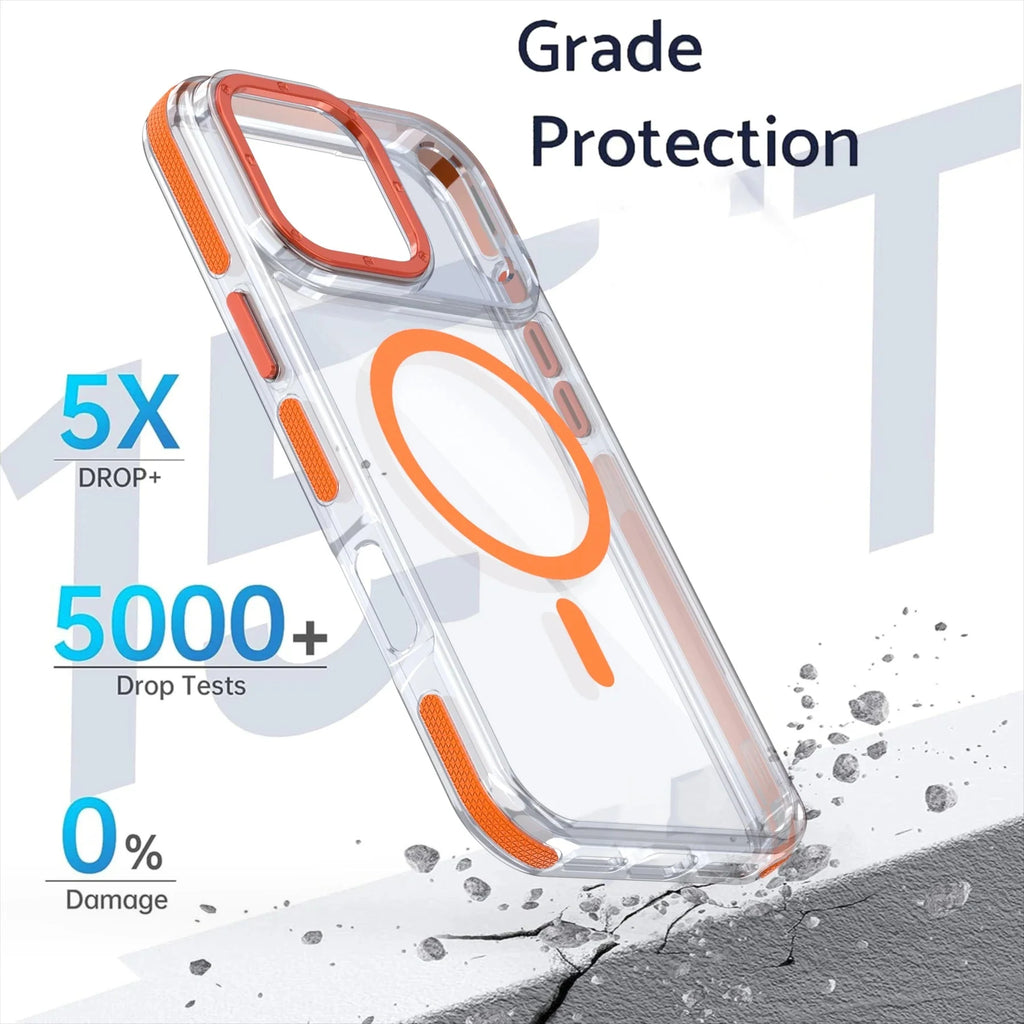 Shockproof wireless  Magsafe Clear Case For iPhone 17.