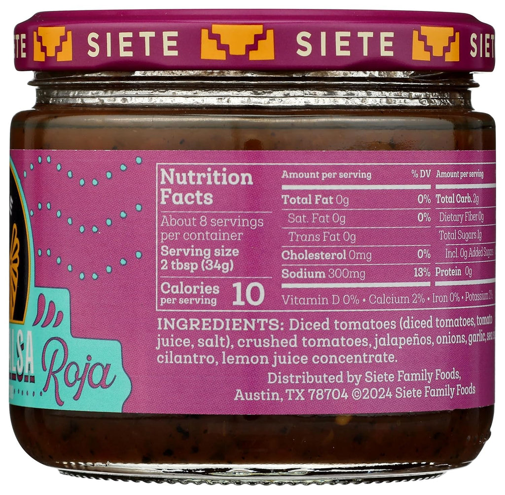 Siete Casera Mild Salsa, 10.5 oz, Case of 6