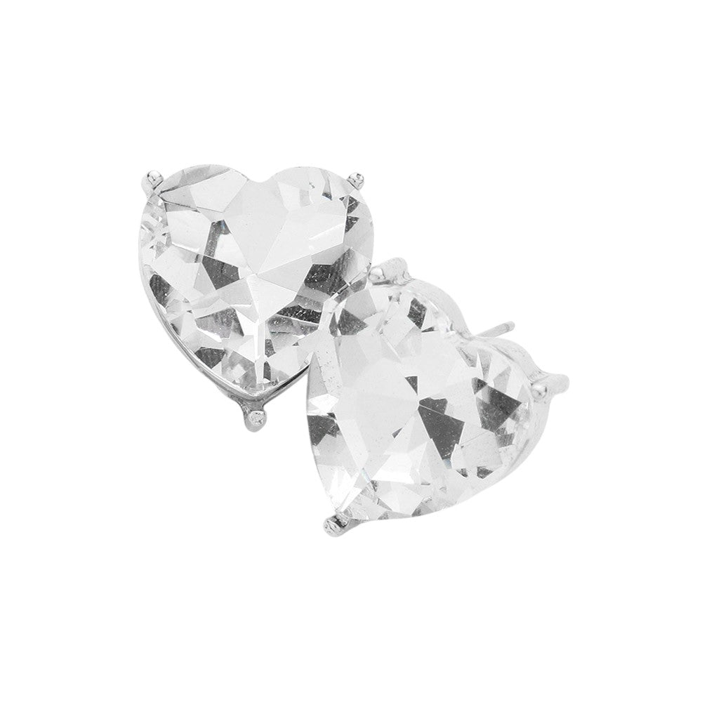Heart Stone Evening Stud Earrings