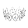 Pave Crystal Rhinestone Teardrop Dangle Mini Crown Tiara