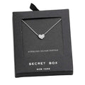 Secret Box Sterling Silver Crystal Heart Pendant Necklace