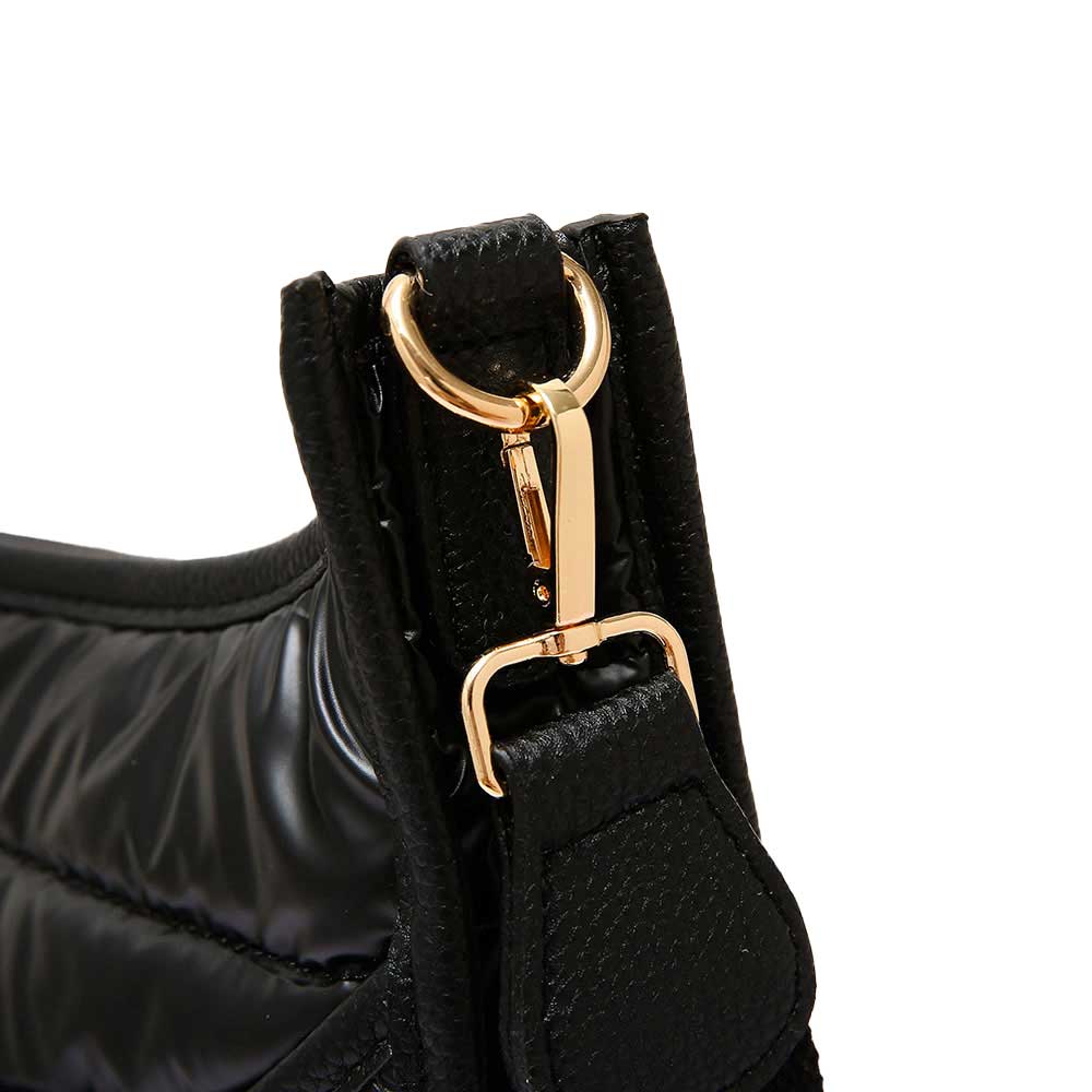 Solid Quilted Shiny Puffer Mini Crossbody Bag