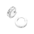 Square CZ Stone Paved Stainless Steel Huggie Hoop Earrings