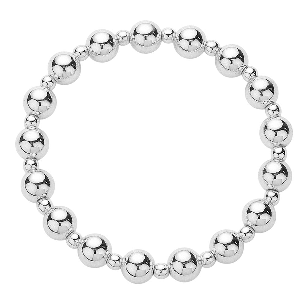 Stainless Steel Ball Beaded Stretch Bracelet