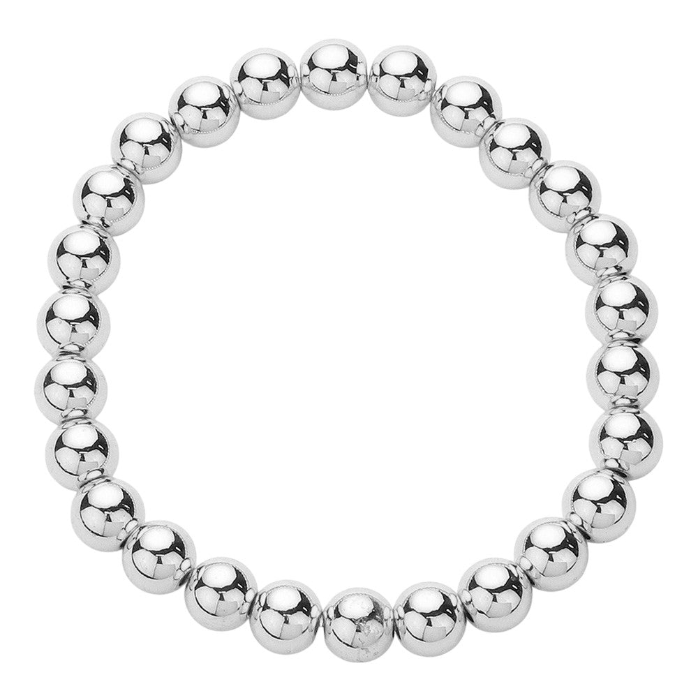 Stainless Steel Ball Beaded Stretch Bracelet