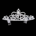 Teardrop Crystal Rhinestone Happy Birthday Tiara