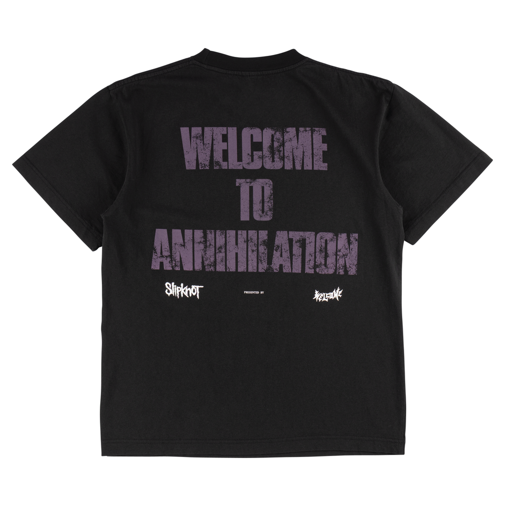 Welcome x Slipknot Annihilation Boxy Garment-Dyed Tee - Black