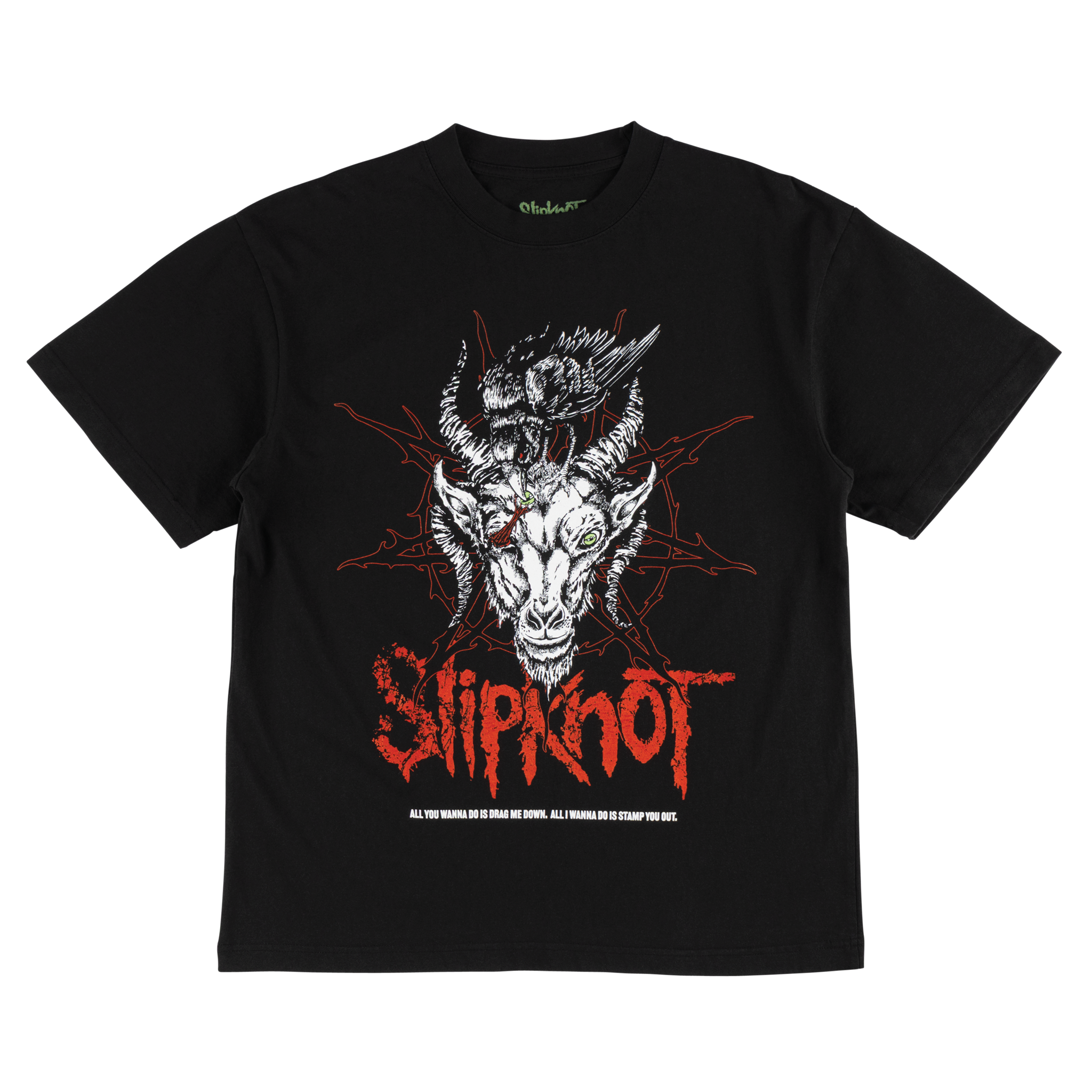 Welcome x Slipknot Spit It Out Boxy Garment-Dyed Tee - Black
