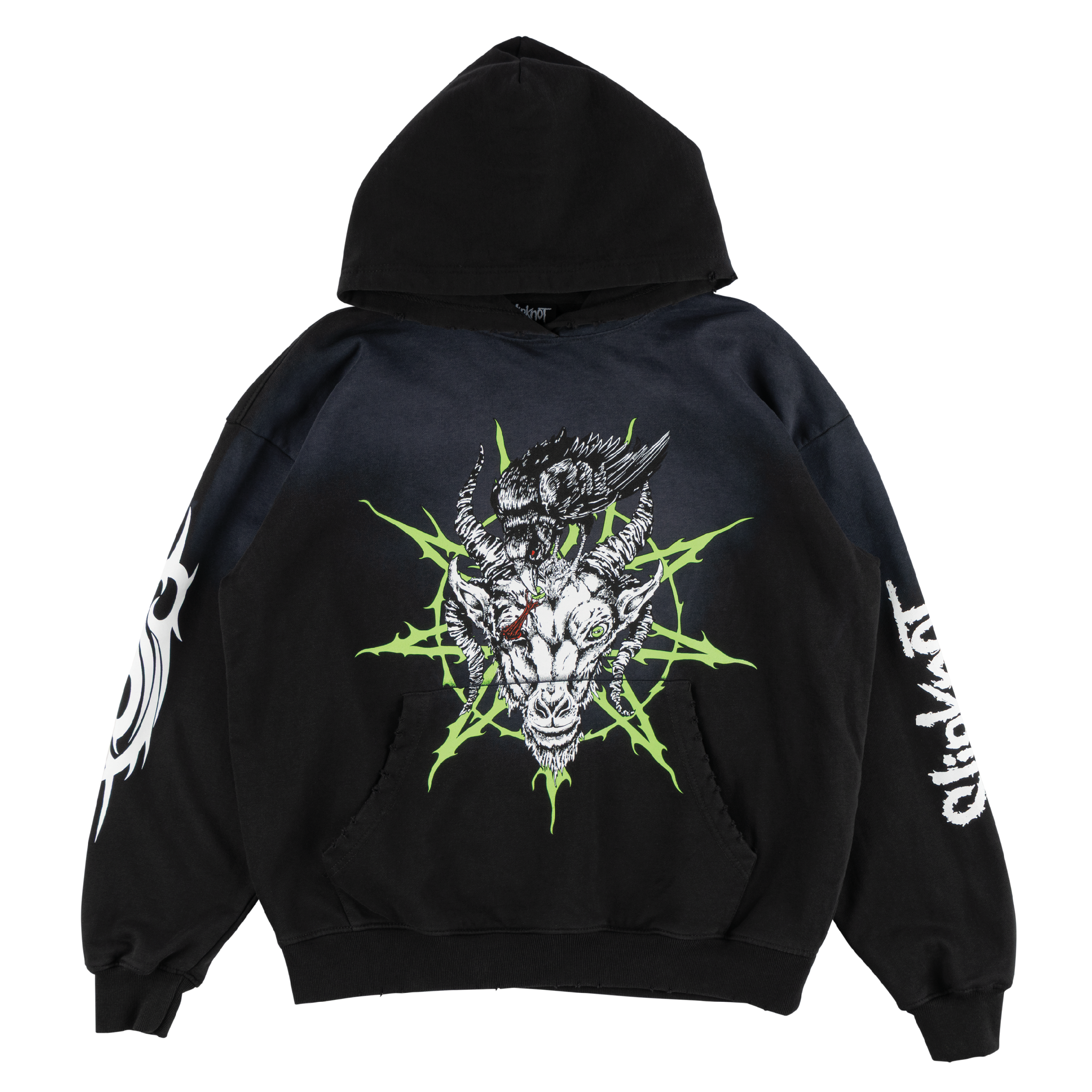 Welcome x Slipknot Ravenous Distressed Sun Fade Hoodie - Black Fade