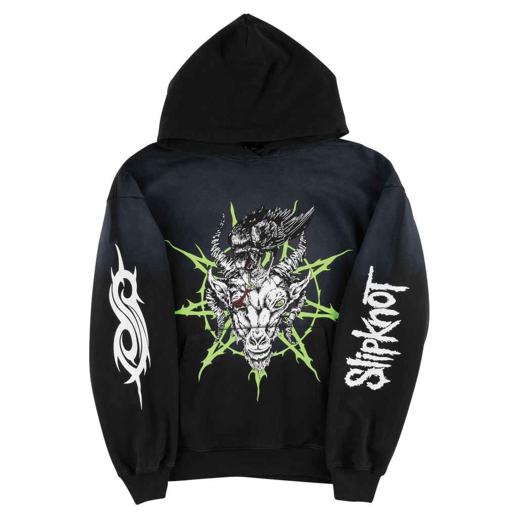 Welcome x Slipknot Ravenous Distressed Sun Fade Hoodie - Black Fade