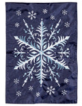 Snowflake Winter Garden Flag 2 Sided Applique