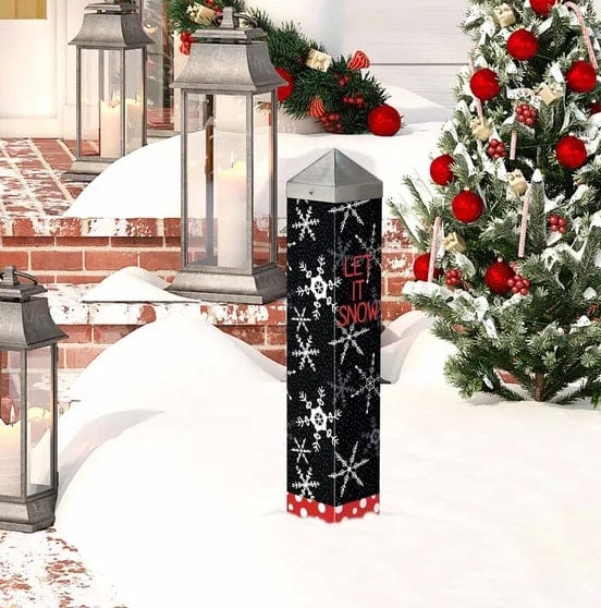 Snowflakes and Polka Dots Art Peace Pole 20 Inches Tall Let It Snow