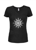 Snowflake Juniors V Neck T-Shirt