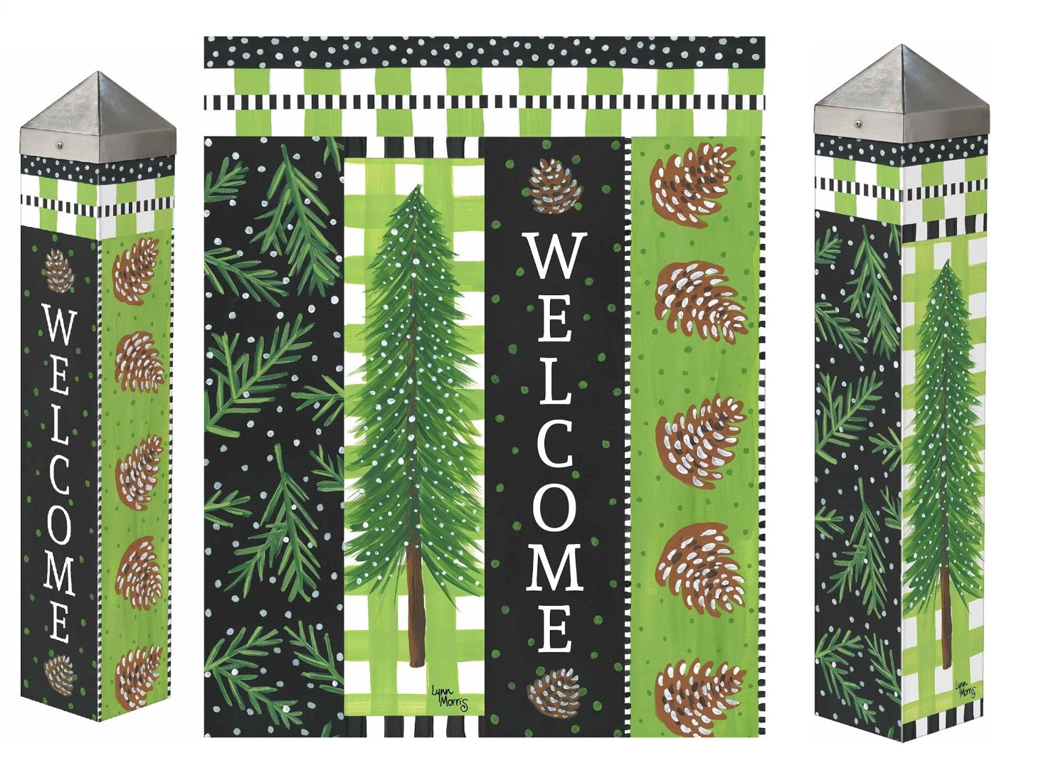 Snowy Pines 20 Inch Art Pole