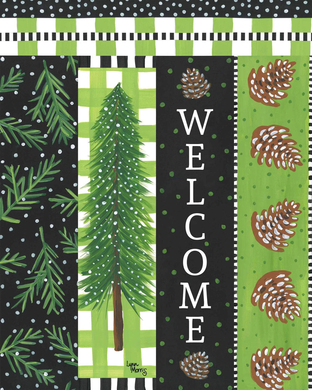 Snowy Pines 20 Inch Art Pole