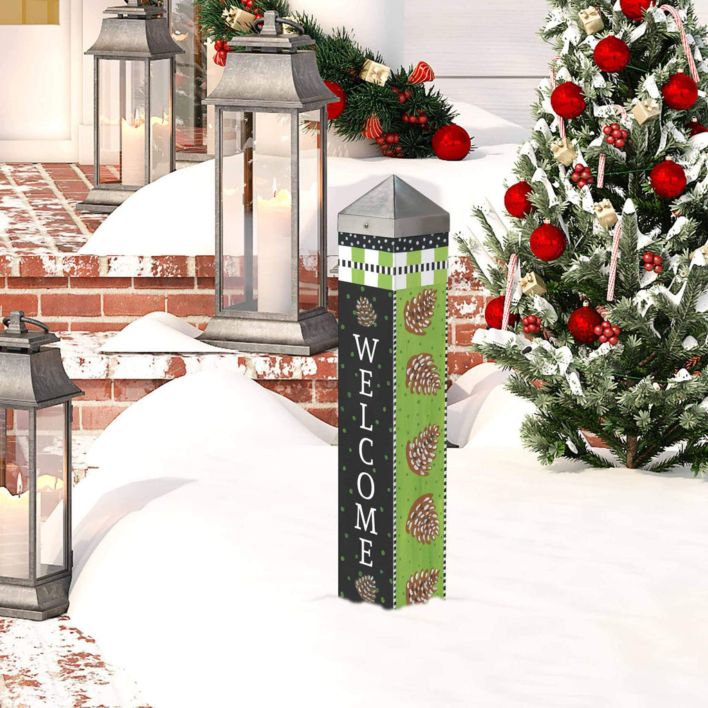 Snowy Pines 20 Inch Art Pole