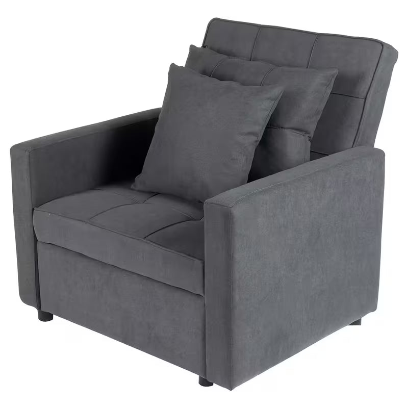 Sofa Bed Chair 3-in-1 Convertible Chair Bed, Lounger Sleeper Chair, Single Recliner For Small Space With Adjustable Backres