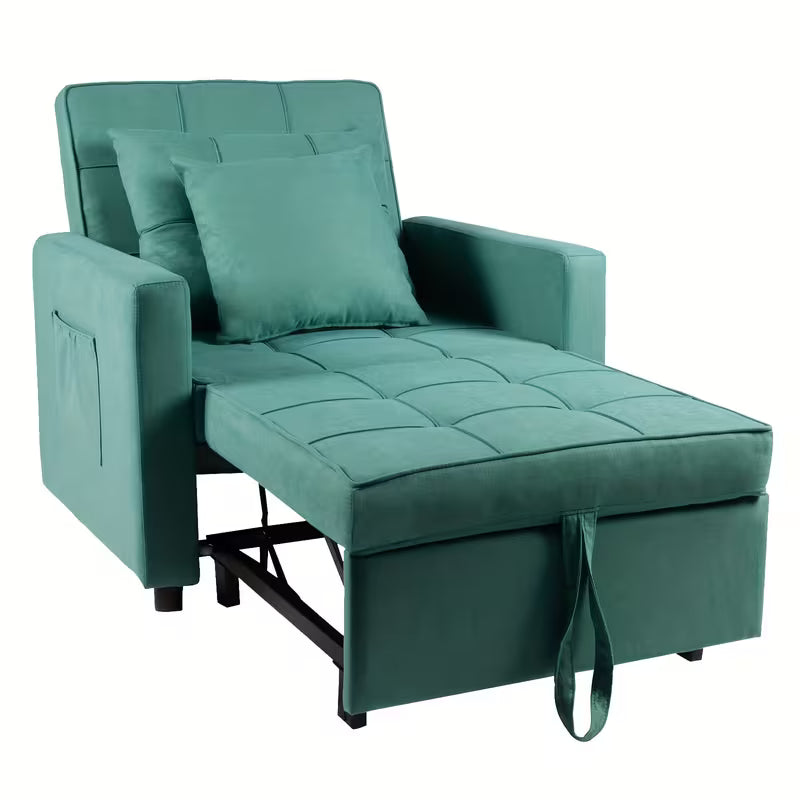 Sofa Bed Chair 3-in-1 Convertible Chair Bed, Lounger Sleeper Chair, Single Recliner For Small Space With Adjustable Backres