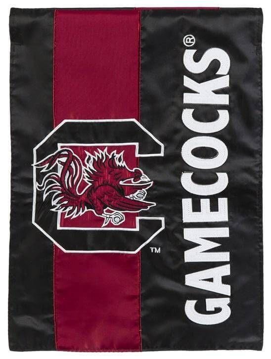 South Carolina Gamecocks Garden Flag 2 Sided Applique Logo