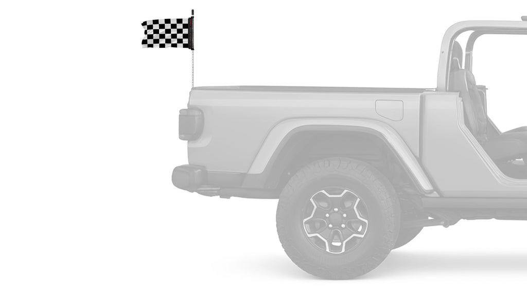 Checkered 12"x18" Forever Wave Flag for Jeep Wrangler YJ 1986-1995
