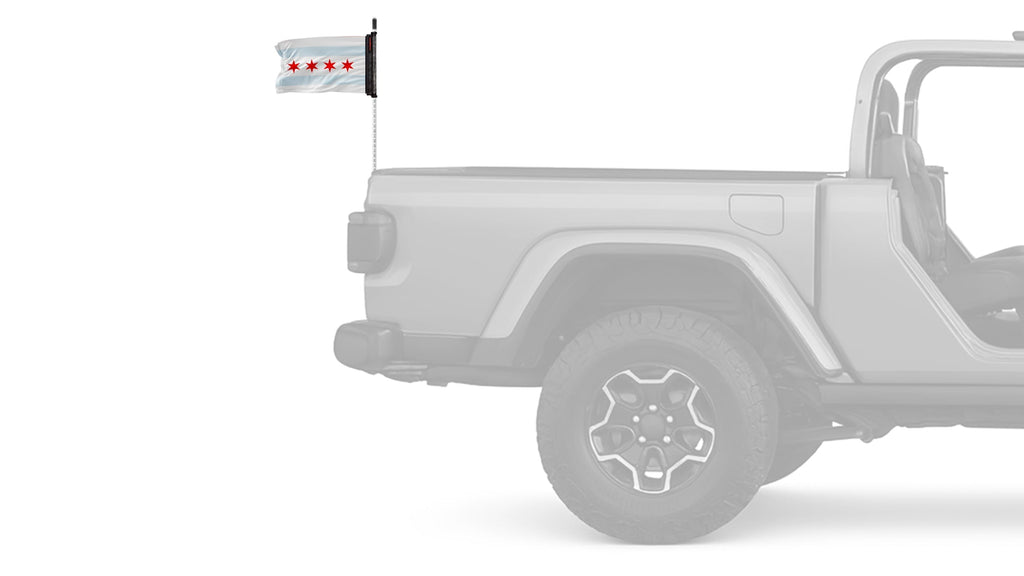 City of Chicago 12"x18" Forever Wave Flag for Jeep Wrangler JK 2-Door 2007-2018