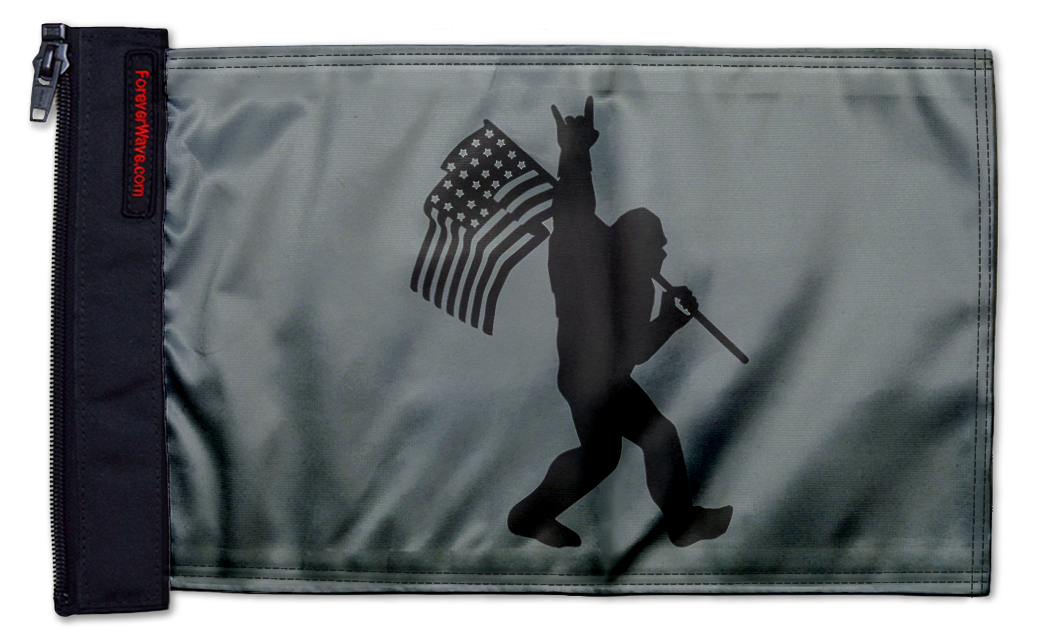 Bigfoot USA 12"x18" Forever Wave Flag for Jeep Wrangler JK 2-Door 2007-2018