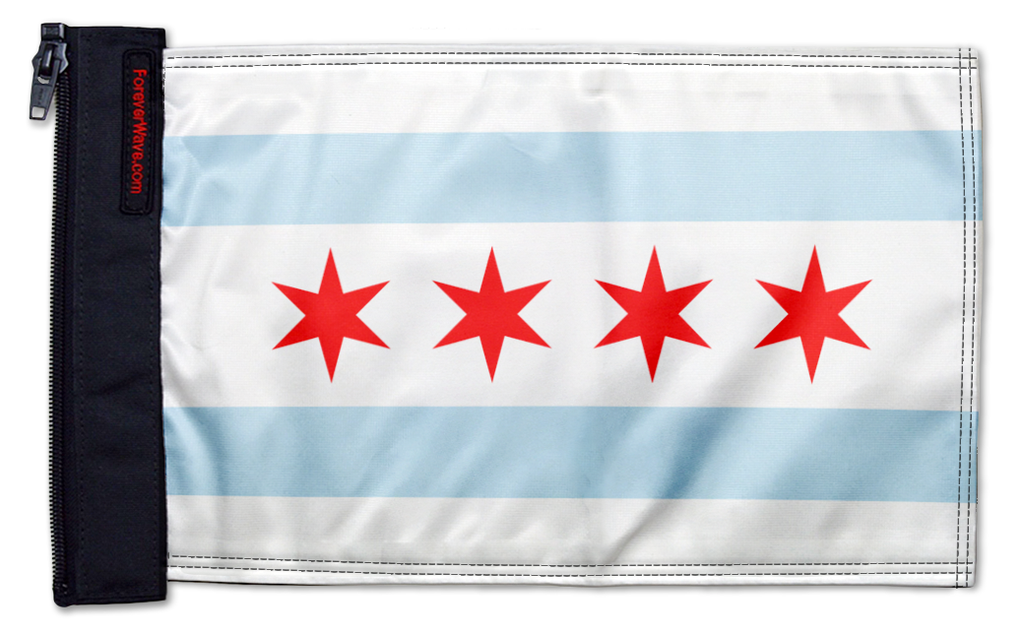City of Chicago 12"x18" Forever Wave Flag
