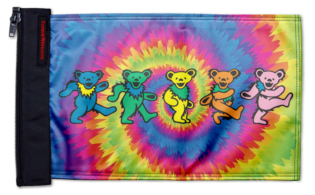 Grateful Dead Dancing Bears 12"x18" Forever Wave Flag for Jeep Wrangler LJ 2003-2006