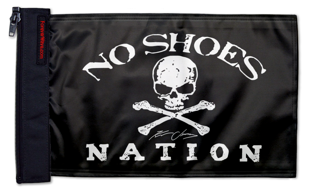 No Shoes Nation 12"x18" Forever Wave Flag for Boats