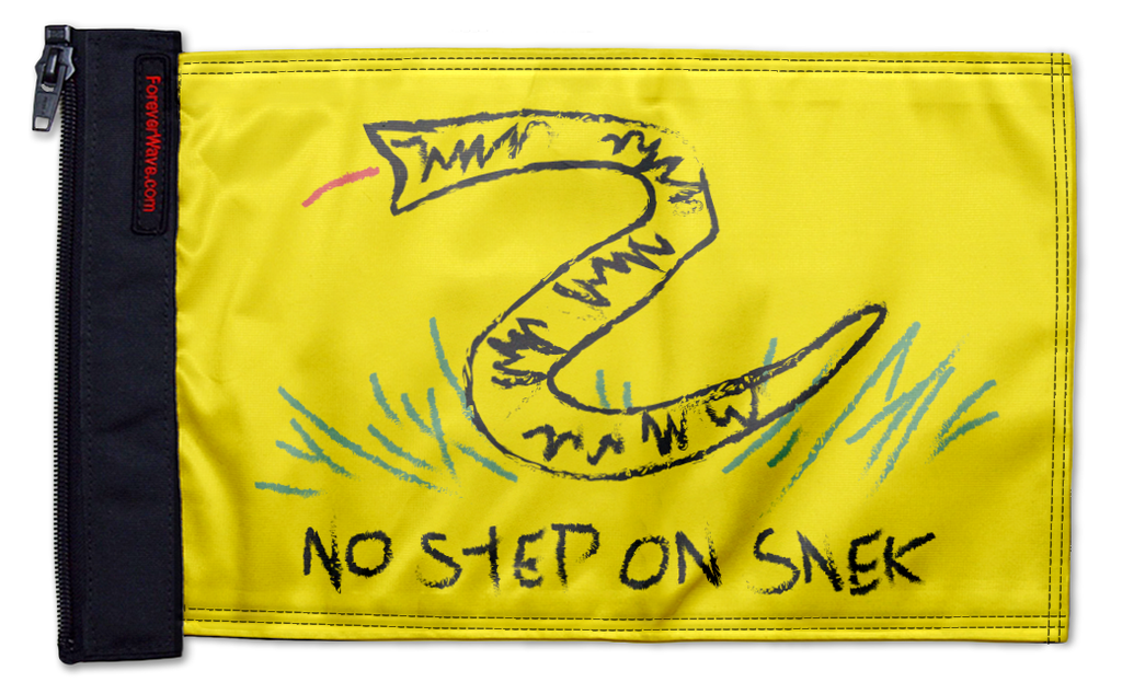 No Step On Snek 12"x18" Forever Wave Flag for Jeep Wrangler LJ 2003-2006