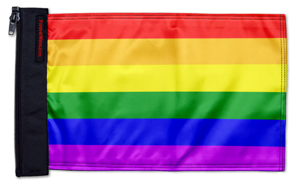 Rainbow 12"x18" Forever Wave Flag for Jeep Wrangler TJ 1996-2006