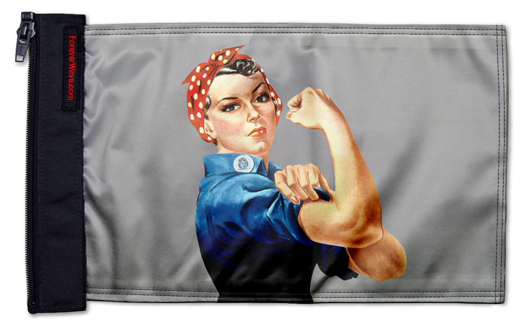 Rosie The Riveter 12"x18" Forever Wave Flag for Jeep Wrangler TJ 1996-2006