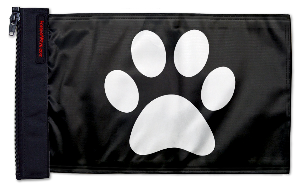 Paw Print 12"x18" Forever Wave Flag for Jeep Wrangler JK 2-Door 2007-2018