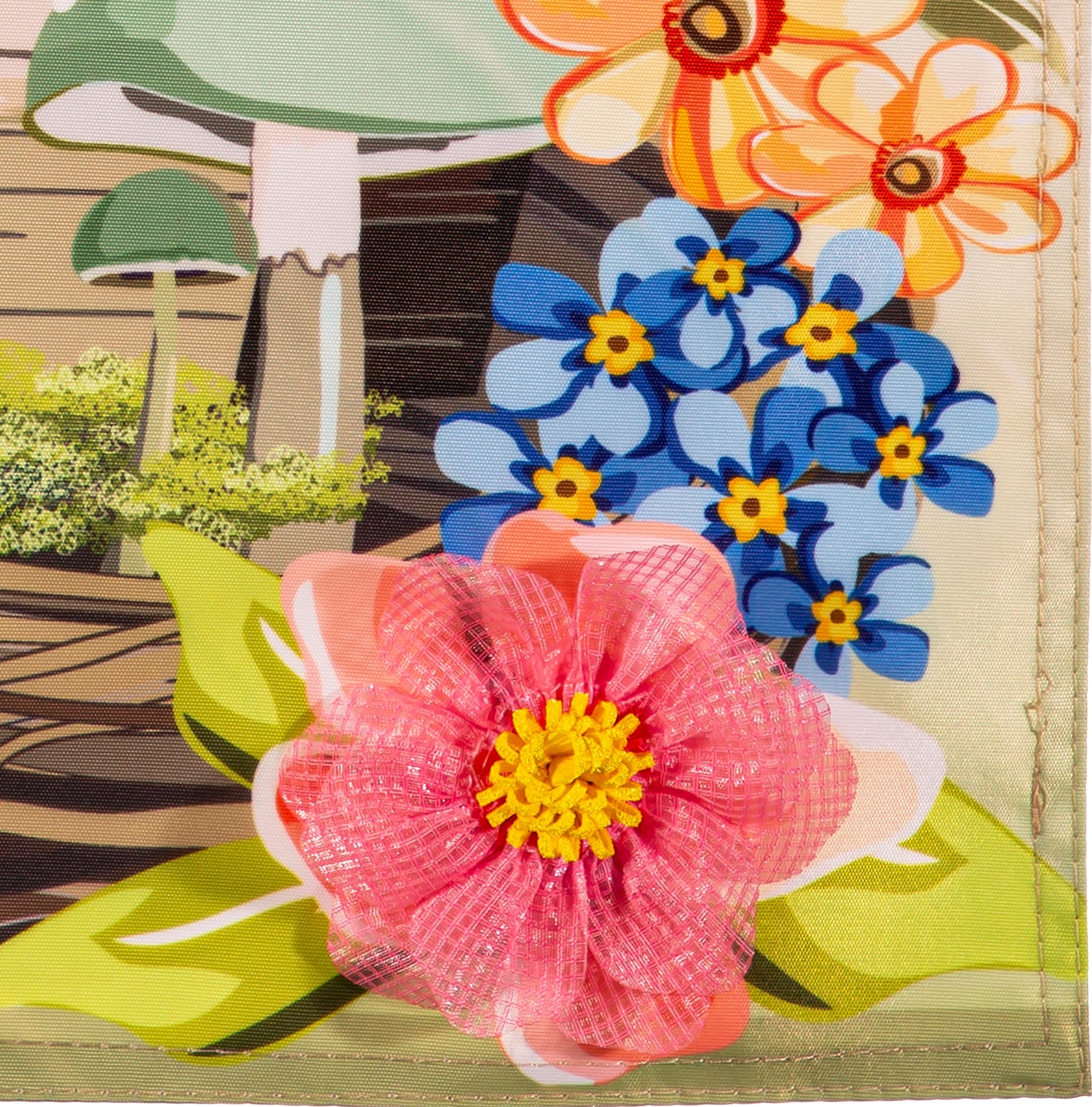 Spring Birdhouse 2 Sided Garden Flag Applique