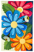 Spring Floral Garden Flag 2 Sided Applique Bee